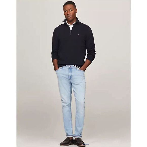 TOMMY HILFIGER FLAG LOGO QUARTER-ZIP SWEATER XXL - Picture 4 of 6